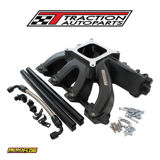 Gm Ls Carby Intake Manifold Cathedral Hi Rise Efi Ls 1 Ls 2 Black Aeroflow - Af 6250-5001