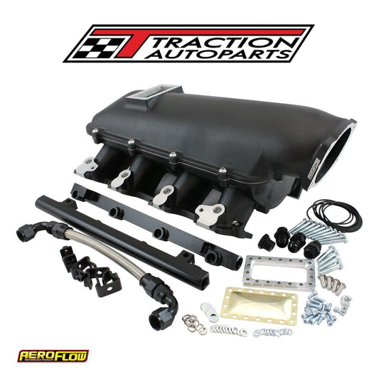 Gm Ls Modular Intake Manifold Rectangle Port Low Rise Efi Black Aeroflow - Af 6263-6000