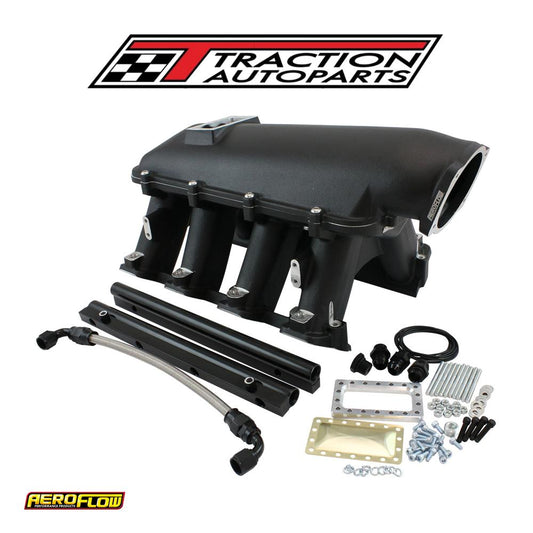 Gm Ls Modular Intake Manifold Rectangle Port Hi Rise Efi Black Aeroflow - Af 6263-6001