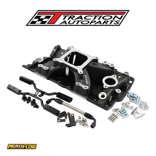 Sbc Efi Air Gap Intake Manifolsingle Plane Chev 350 Black