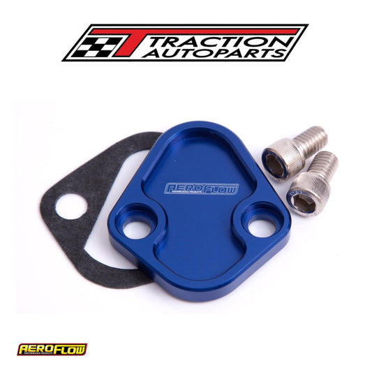 Billet Fuel Pump Block Off Blue Chry Bbf Sbf Bbc