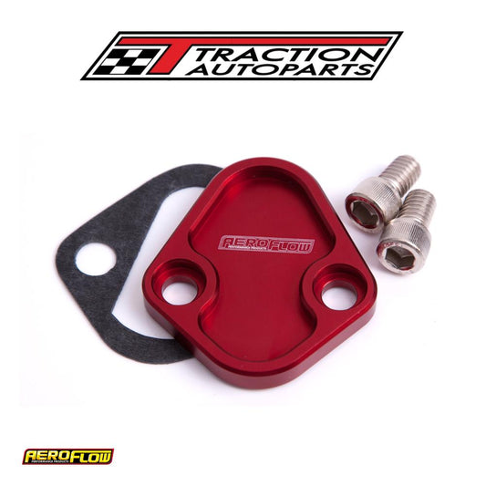 Billet Fuel Pump Block Off Red Chry Bbc Sbf Bbf