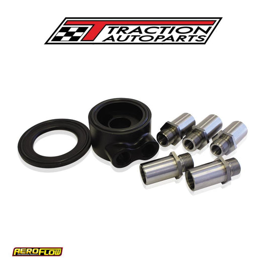 Billet Sandwich Adapter Black Universal -8 Orb Ports