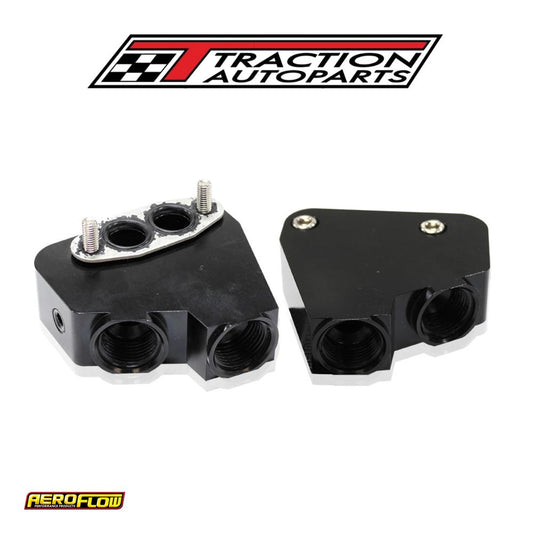 Ls Oil Cooler Adapter -10 orb Ports Black Vt-vz Use 64-2184