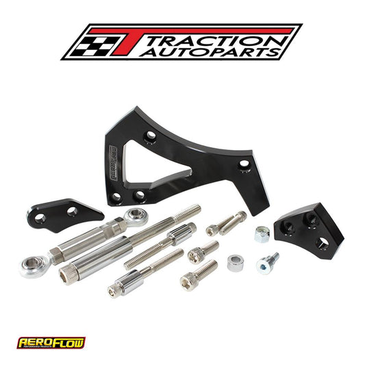 Ford 351 c Clev Billet Black Alternator Bracket D/side Mid Mount Aeroflow - Af 64-4000 blk