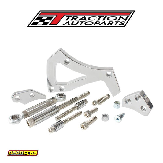 Ford 351 c Clev Billet Polishedalternator Bracket D/side Mid Mnt Aeroflow - Af 64-4000