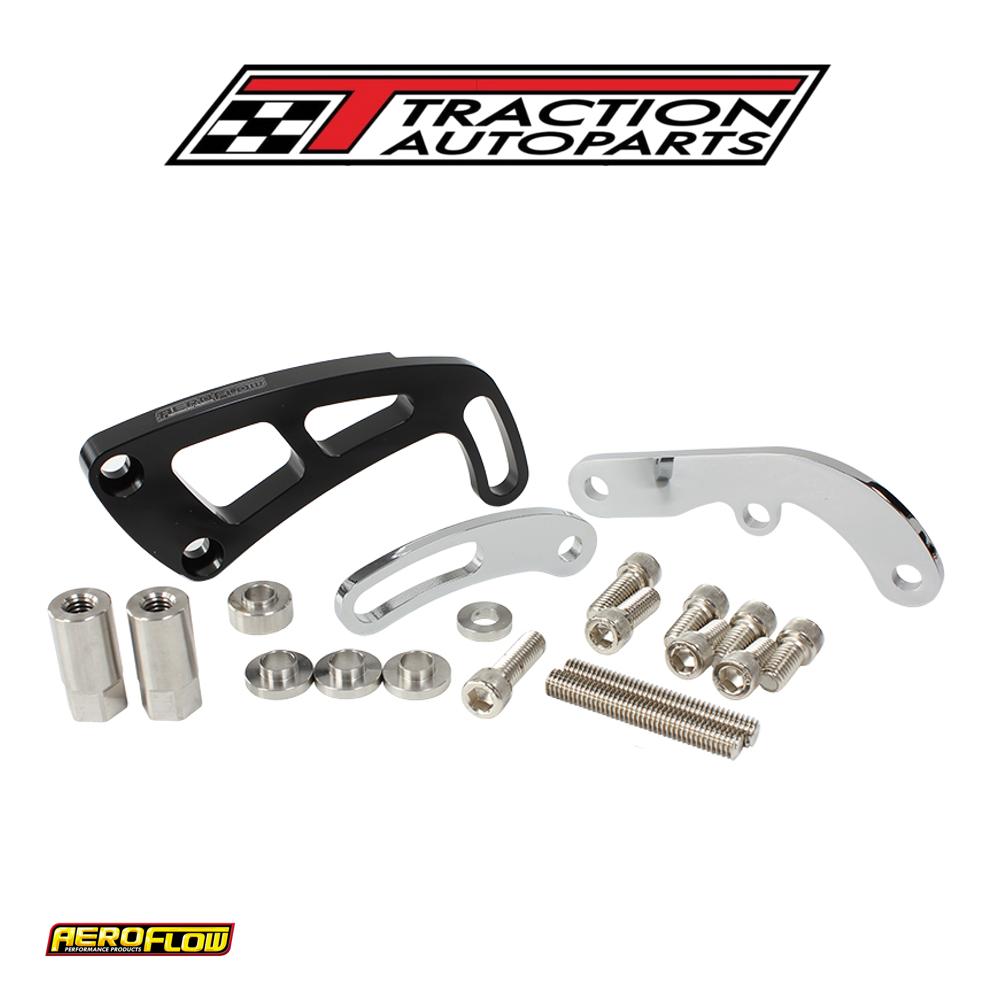 Black Sbc Midmount Power Steerpump L/side-long Pump Bracket