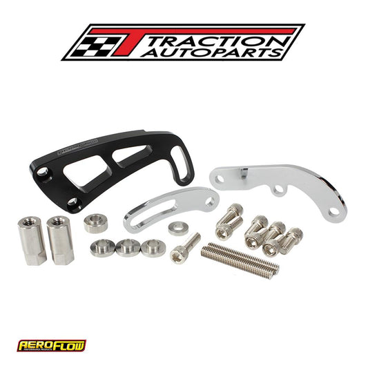 Black Sbc Midmount Power Steerpump L/side-long Pump Bracket