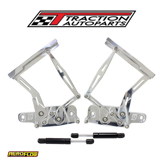 Billet Bonnet Hinge Kit Polishlc - Lj - Holden Torana