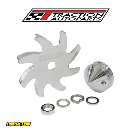 Billet Alternator Pulley & Fanwith Nose Cover, Polished