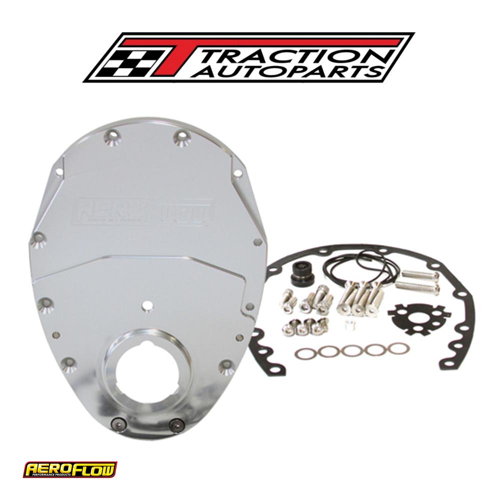 Sb Chev 350 V 6 2 Piece Timing Cover Kit Billet Silver