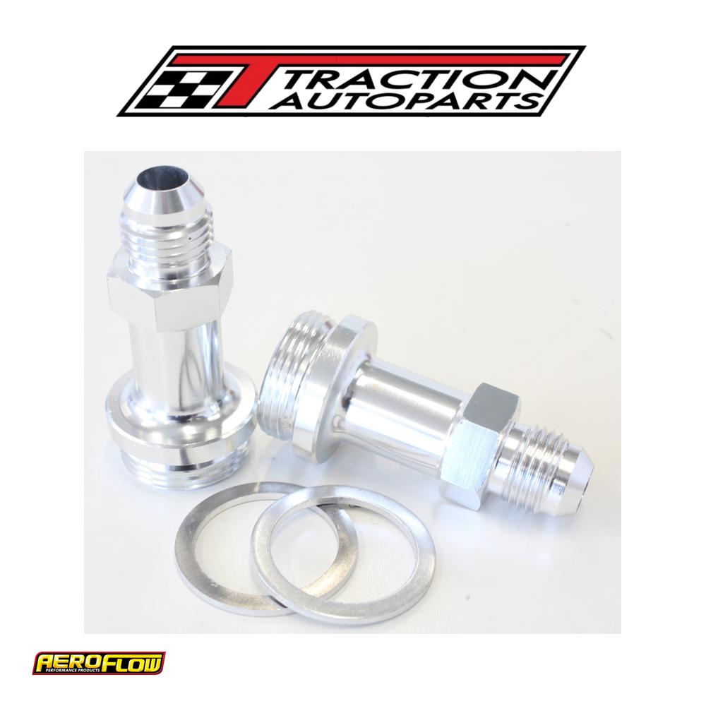 Holley Inlet Fitting -6 an Silver 7/8" X 20 To -6 an Long