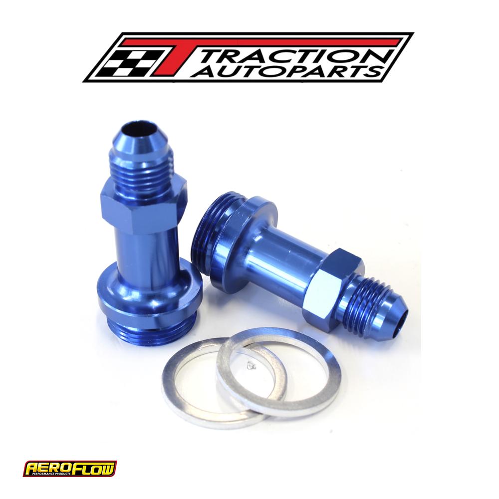 Holley Inlet Fitting -6 an Blue 7/8" X 20 To -6 an Long