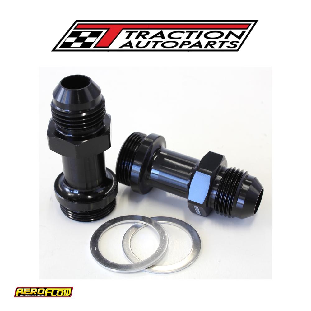 Holley Inlet Fitting -8 an Black 7/8" X 20 To -8 an Long