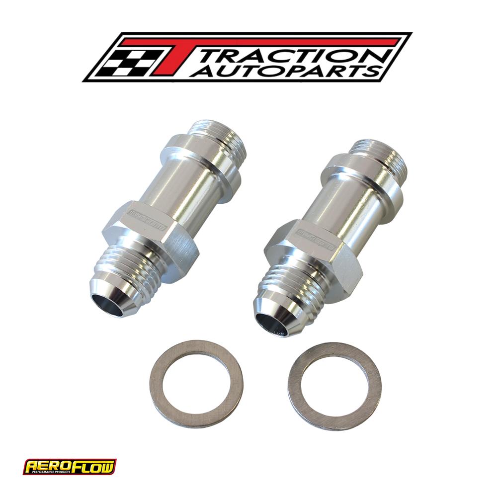 Bg / Demon Inlet Fitting -6 an Silver 9/16" X 24 To -6 an Long