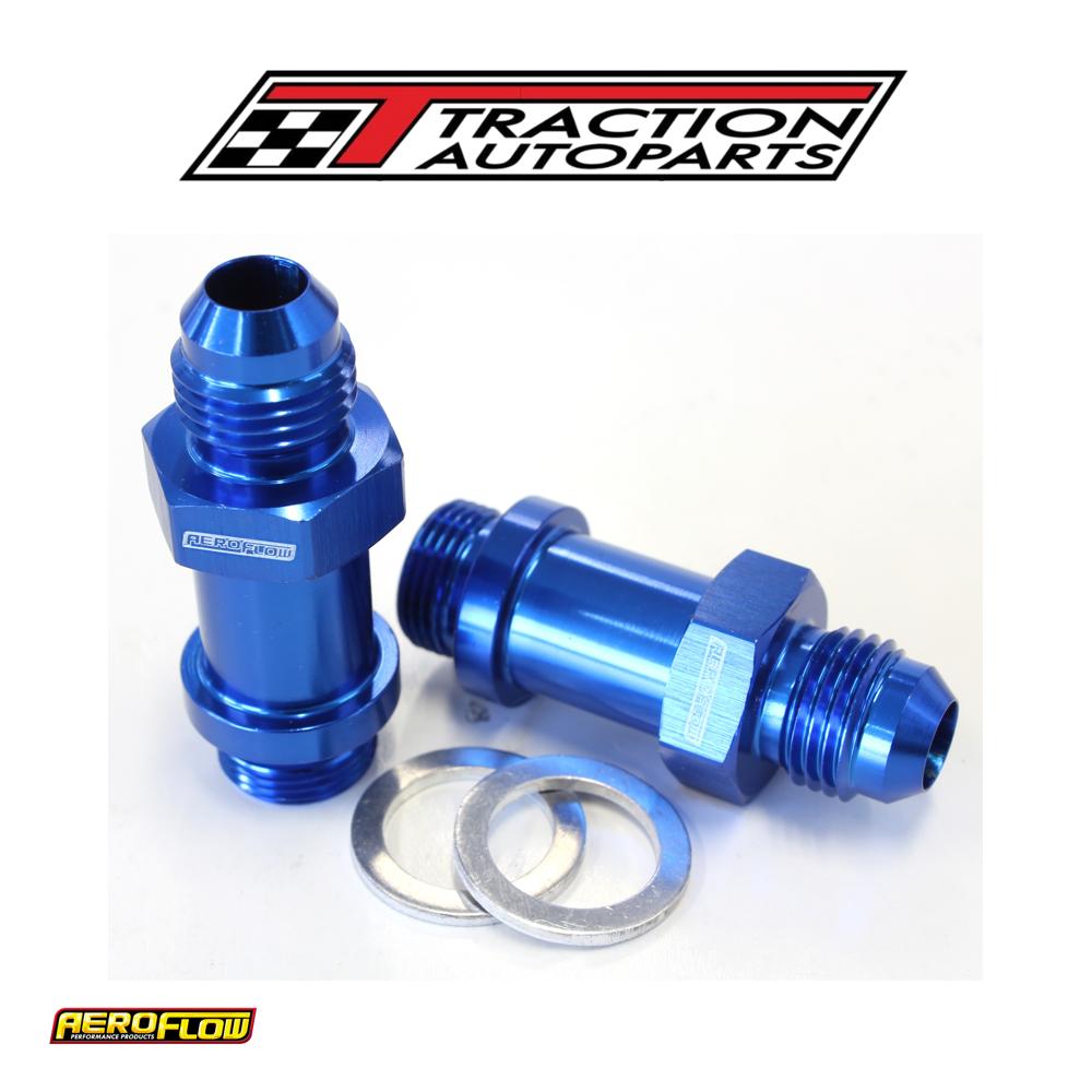 Bg / Demon Inlet Fitting -6 an Blue 9/16" X 24 To -6 an Long