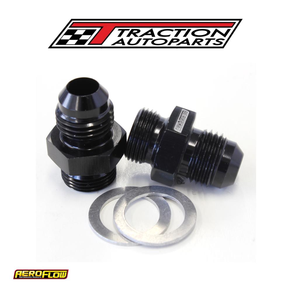 Bg / Demon Inlet Fitting -6 an Black 9/16" X 24 To -6 an Short