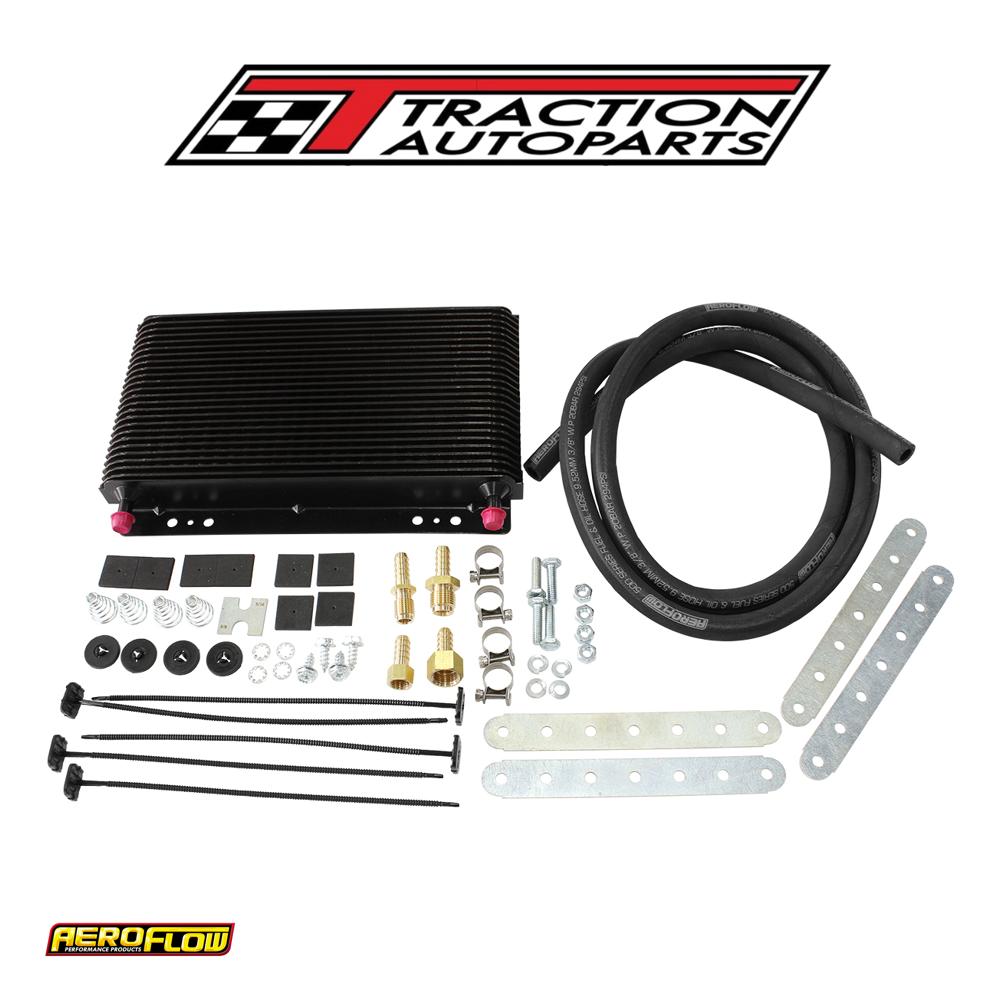 11" X 6" X 1-1/2" 3/8" Barb Trans Oil Cooler Kit