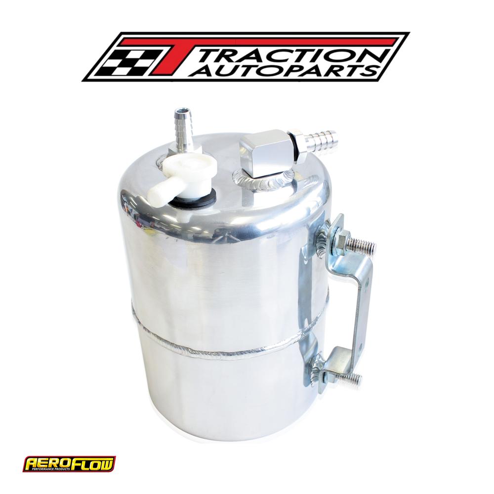 Brake Vac Tank Polished Alloy 3/8" Barb Fittings Bracket Inc
