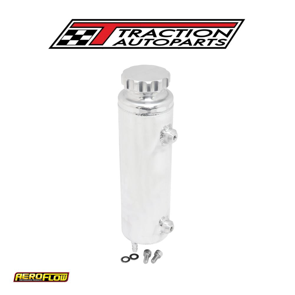 Universal Radiator Overflow Tank 12" X 3.5" -4 orb Polished