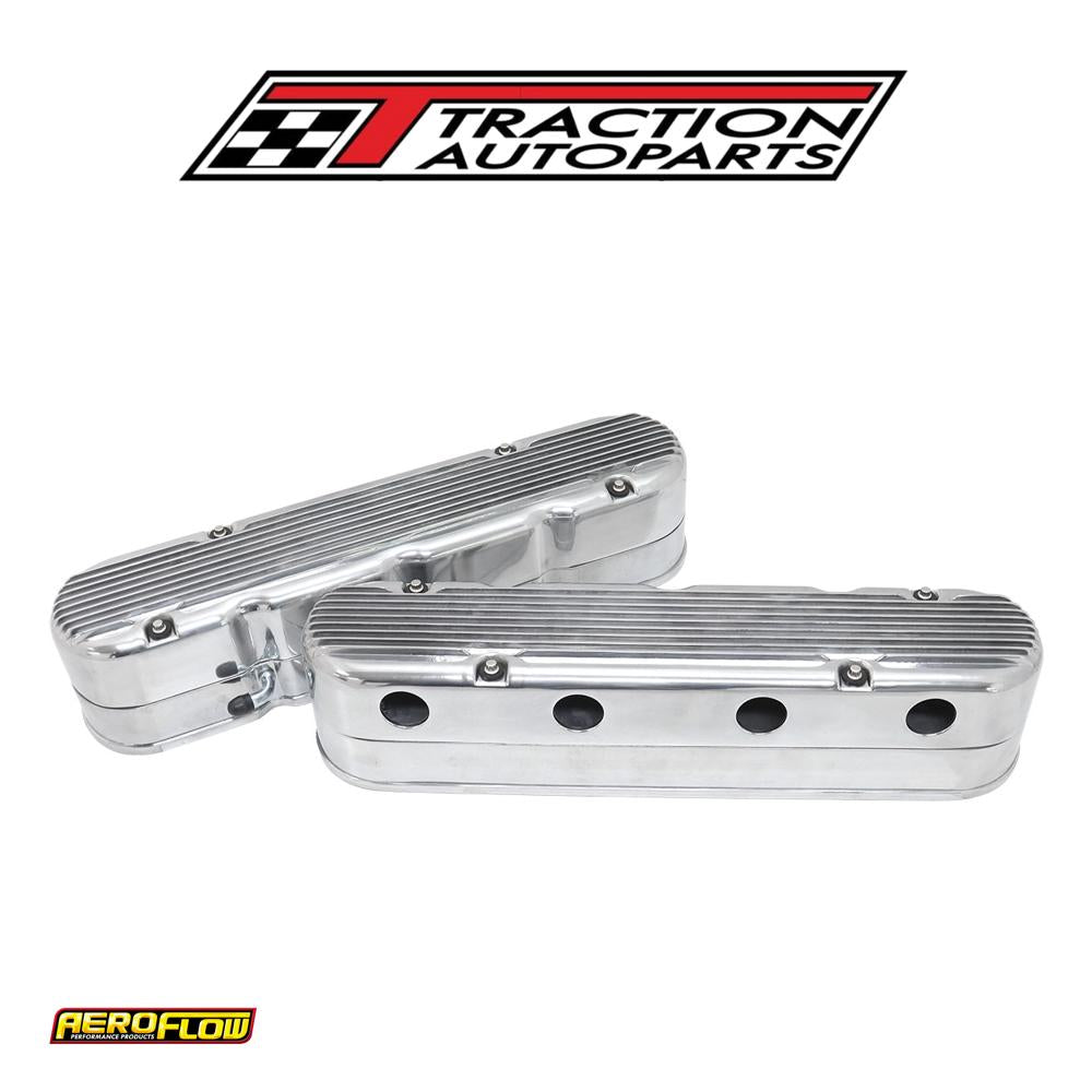 Gm Ls 2 Piece Valve Covers Cast Tall Retro Finned Polishe