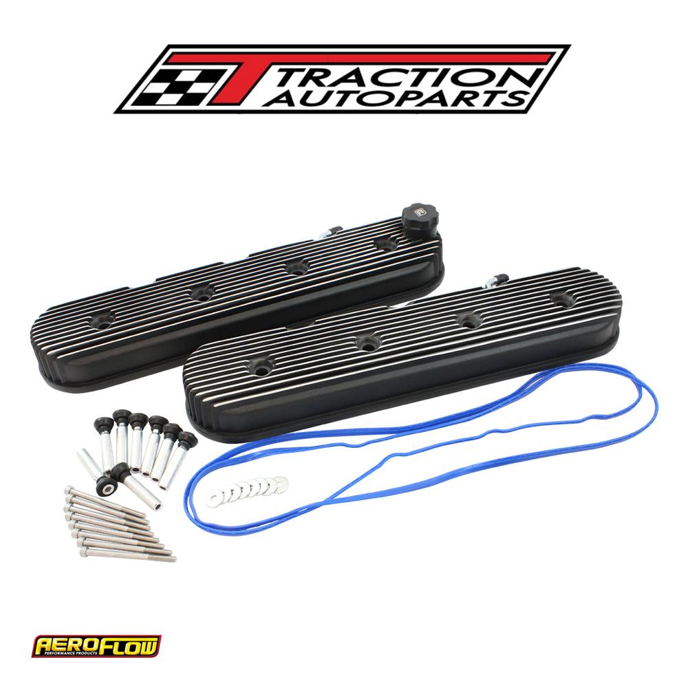 Gm Ls Retro Finned Valve Covercast No Coil Mounts Black