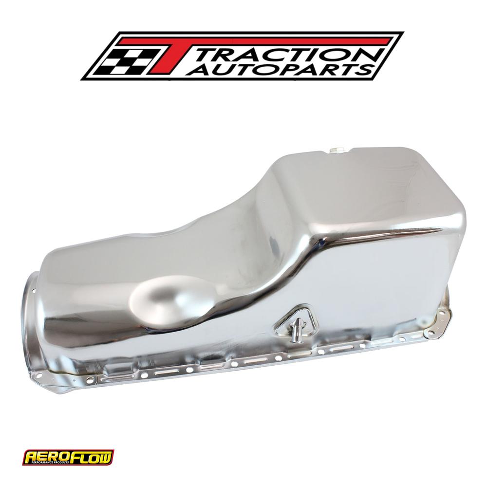 Steel Stock Oil Pan Bbc Chromerh/side Dipstick Rear Sump