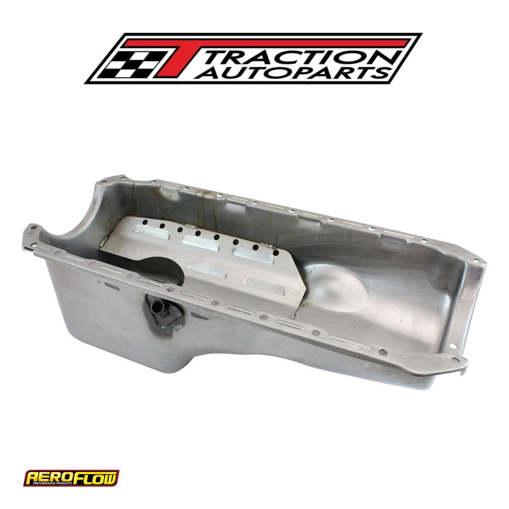 Steel Stock Oil Pan Bbc Raw Rh/side Dipstick Rear Sump