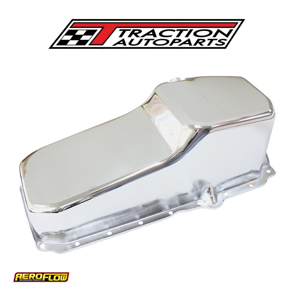 Stock Oil Pan Sbc Late '86 On Rh/side Dipstick Chrome