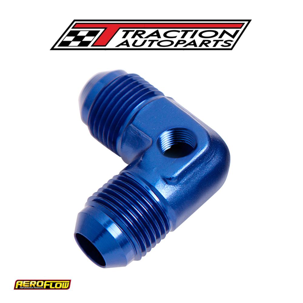 90 Deg Union -8 an With 1/8" Port Blue