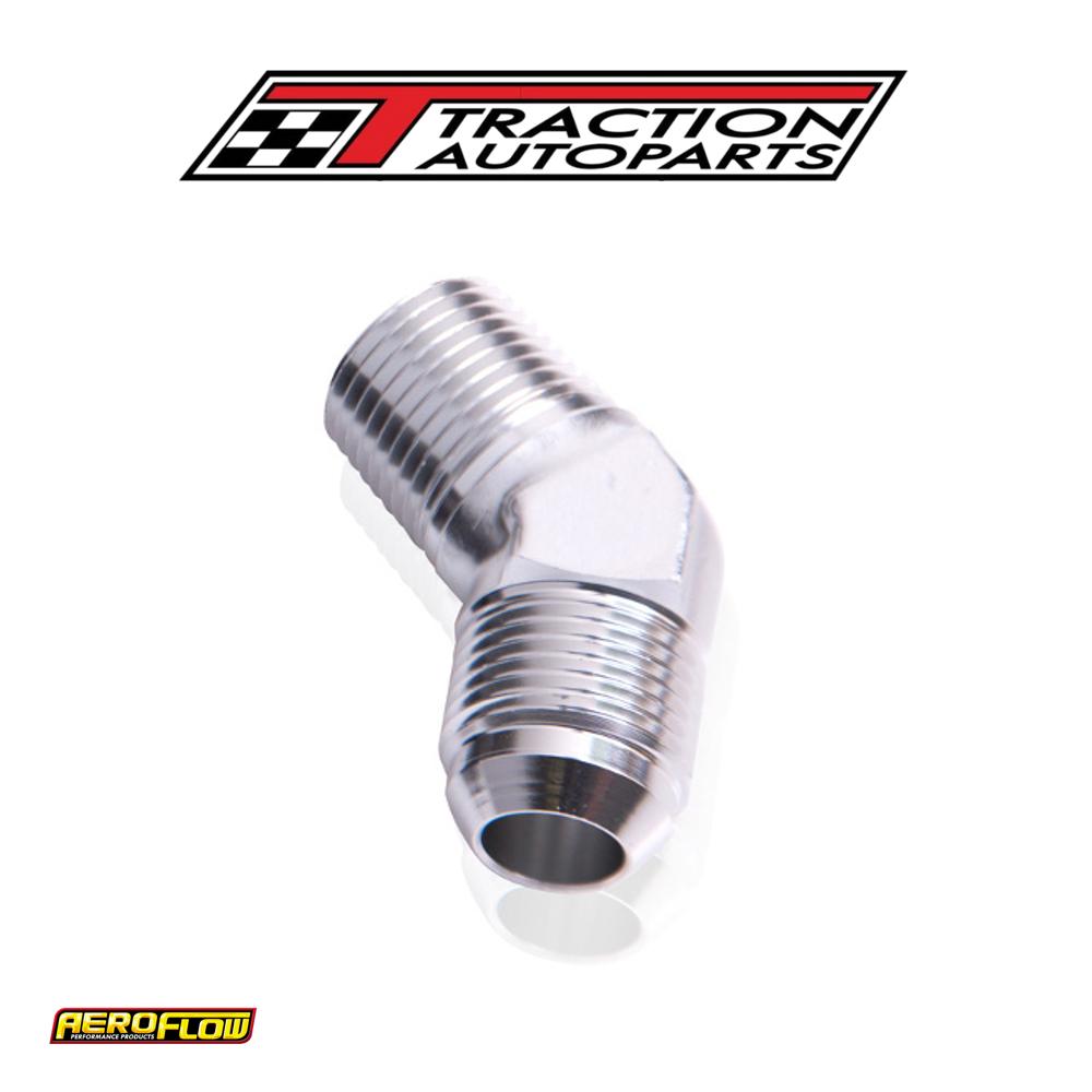 Male 45 Deg 1/2" Npt To -8 an Silver Male Npt To An 45 Deg