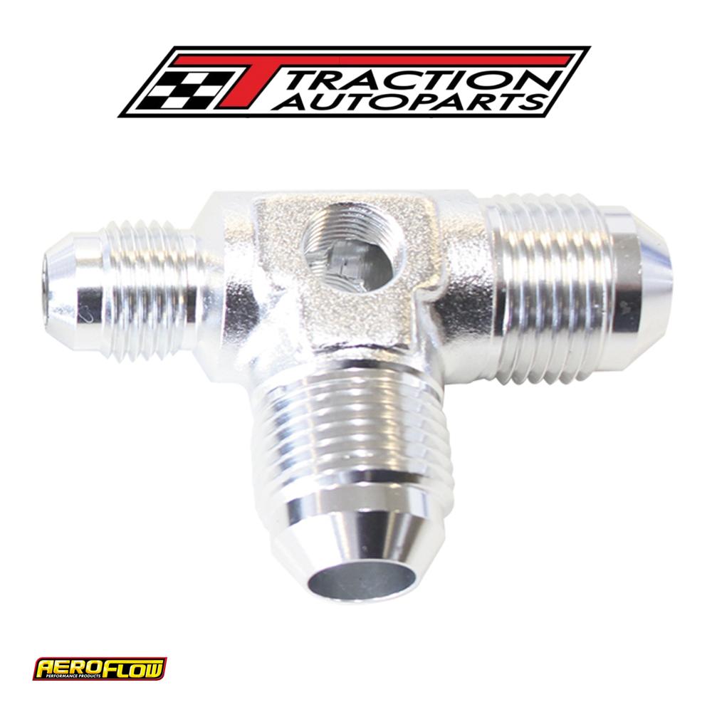 Male Flare Tee -8 an X 2 90 Degand 1 X -6 an 1/8 Port 2 Sides