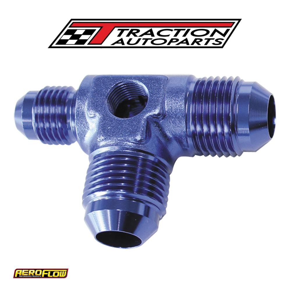 Male Flare Tee -8 an X 2 90 Degand 1 X -6 an 1/8 Port 2 Sides