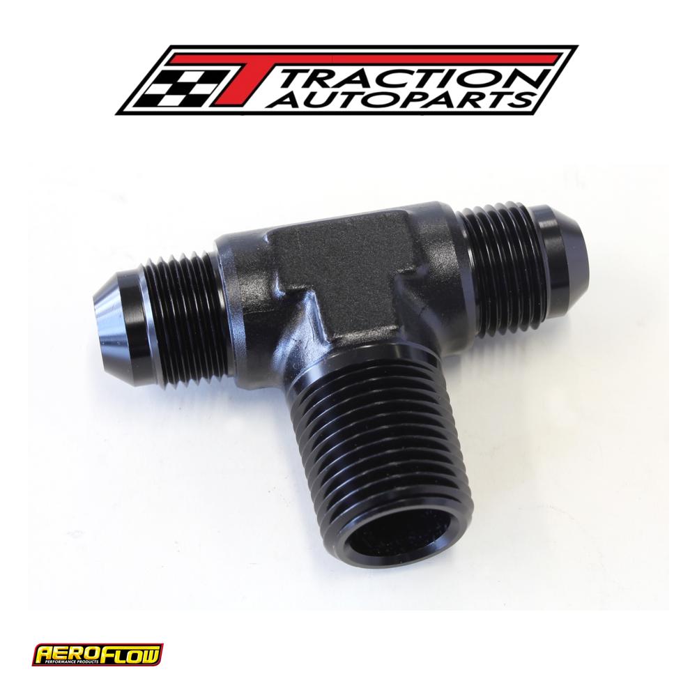 Tee -8 an With 1/2" Npt On Sideblack An Tee With Npt On Side