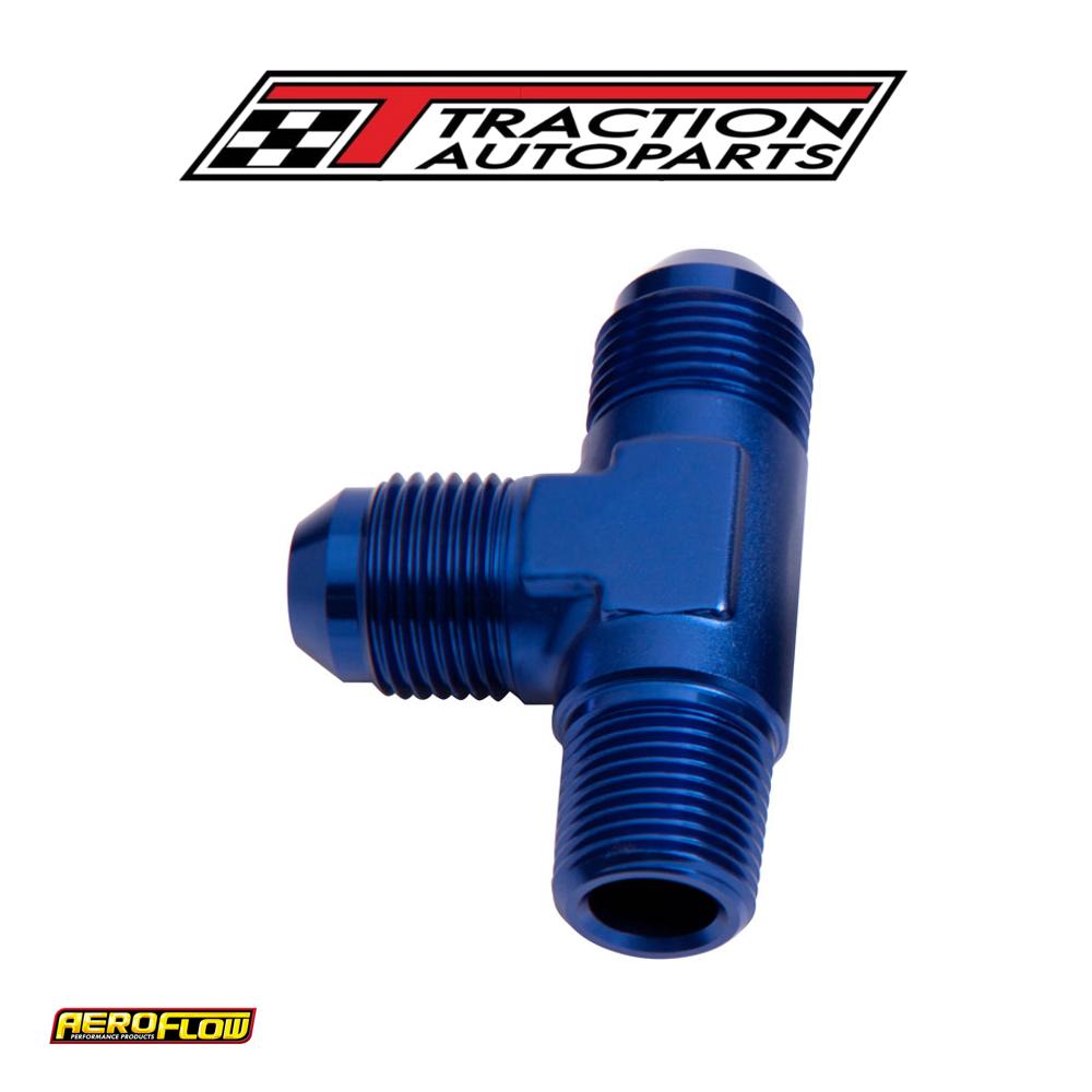 Tee -3 an With 1/8" Npt On Run Blue An Tee With Npt On Run