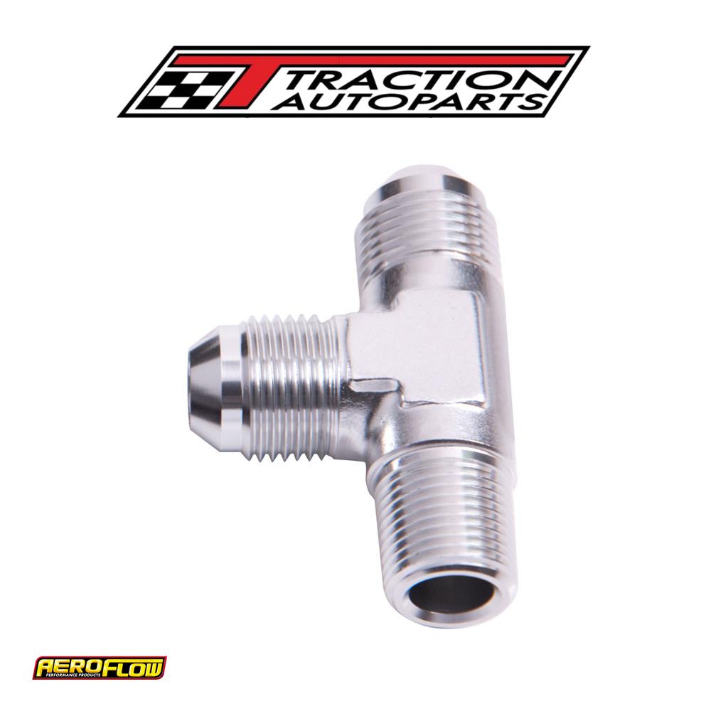 Tee -4 an With 1/8" Npt On Run Silver An Tee With Npt On Run