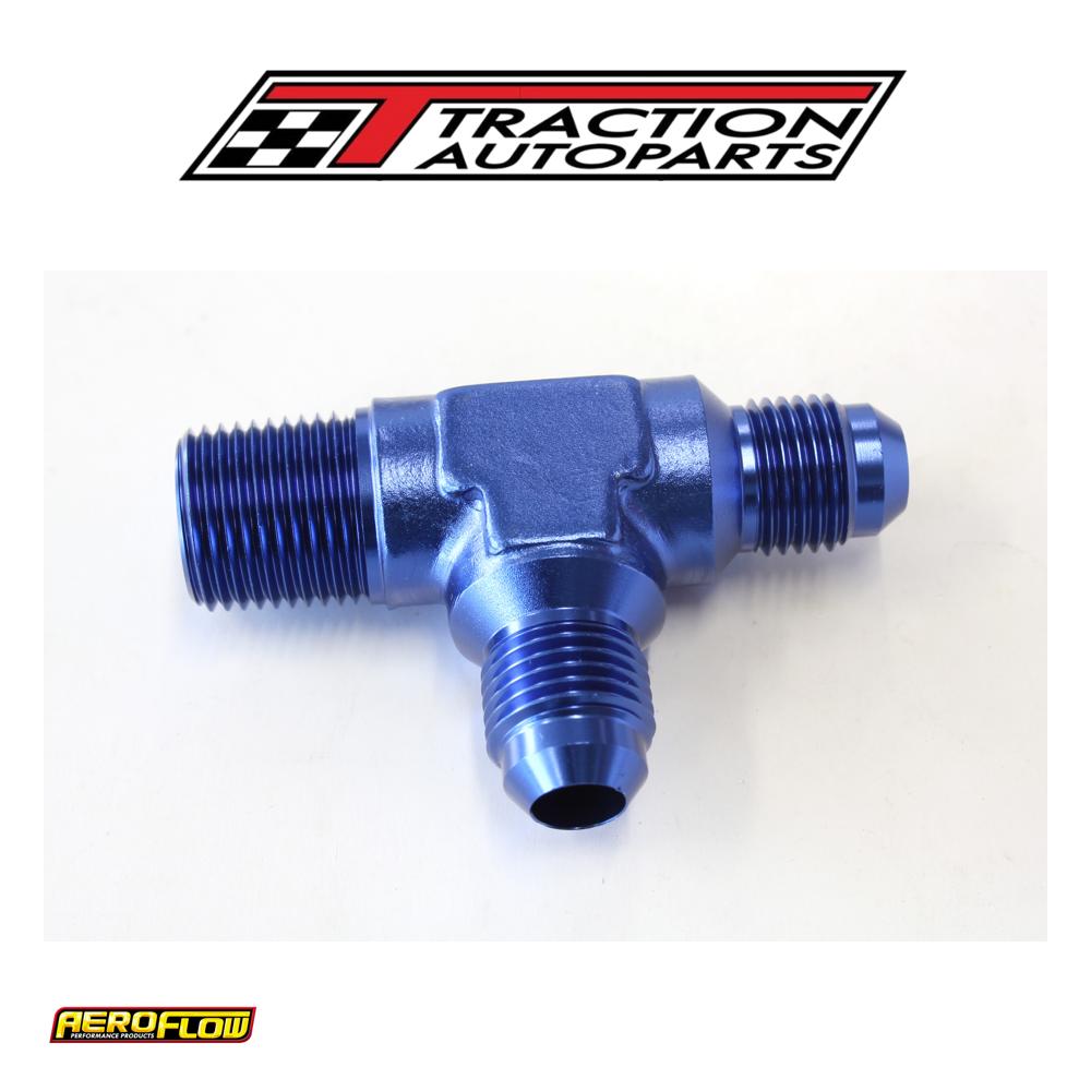 Tee -6 an With 3/8" Npt On Run Blue An Tee With Npt On Run