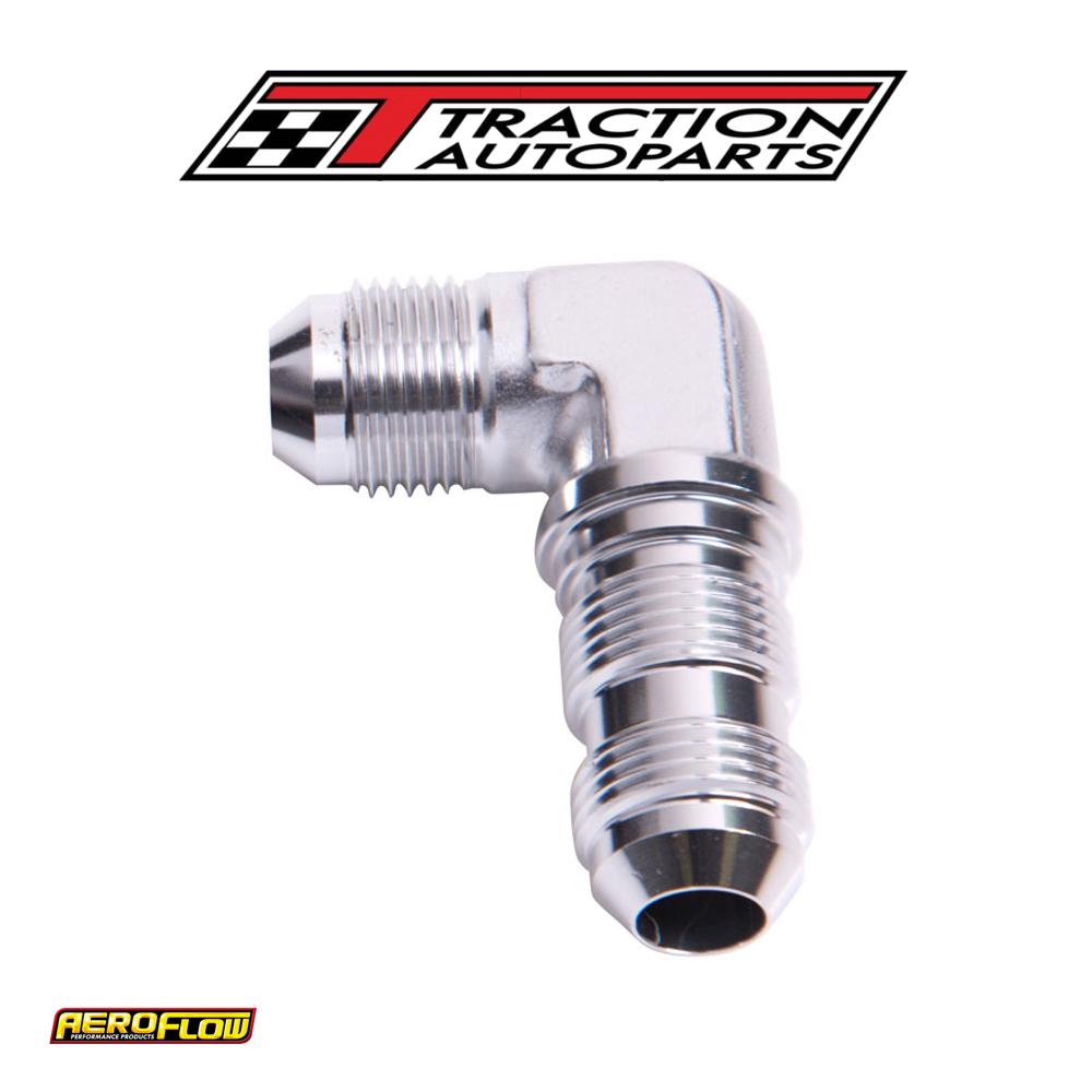 90 Deg Bulkhead -3 an Silver Bulkhead Nut Seperate