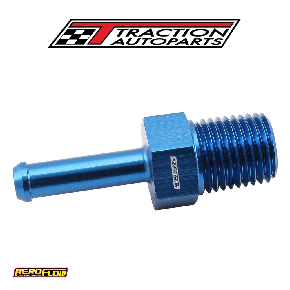 Male 1/4" Npt To 1/4" Barb Blue Straight Male To Male