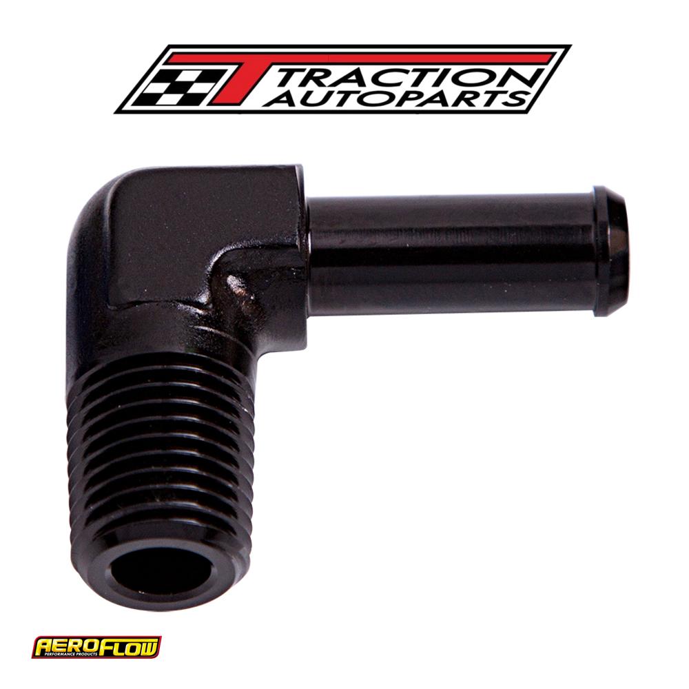90 Deg 1/8" Npt To 3/16" Barb Black 90 Deg Male To Male