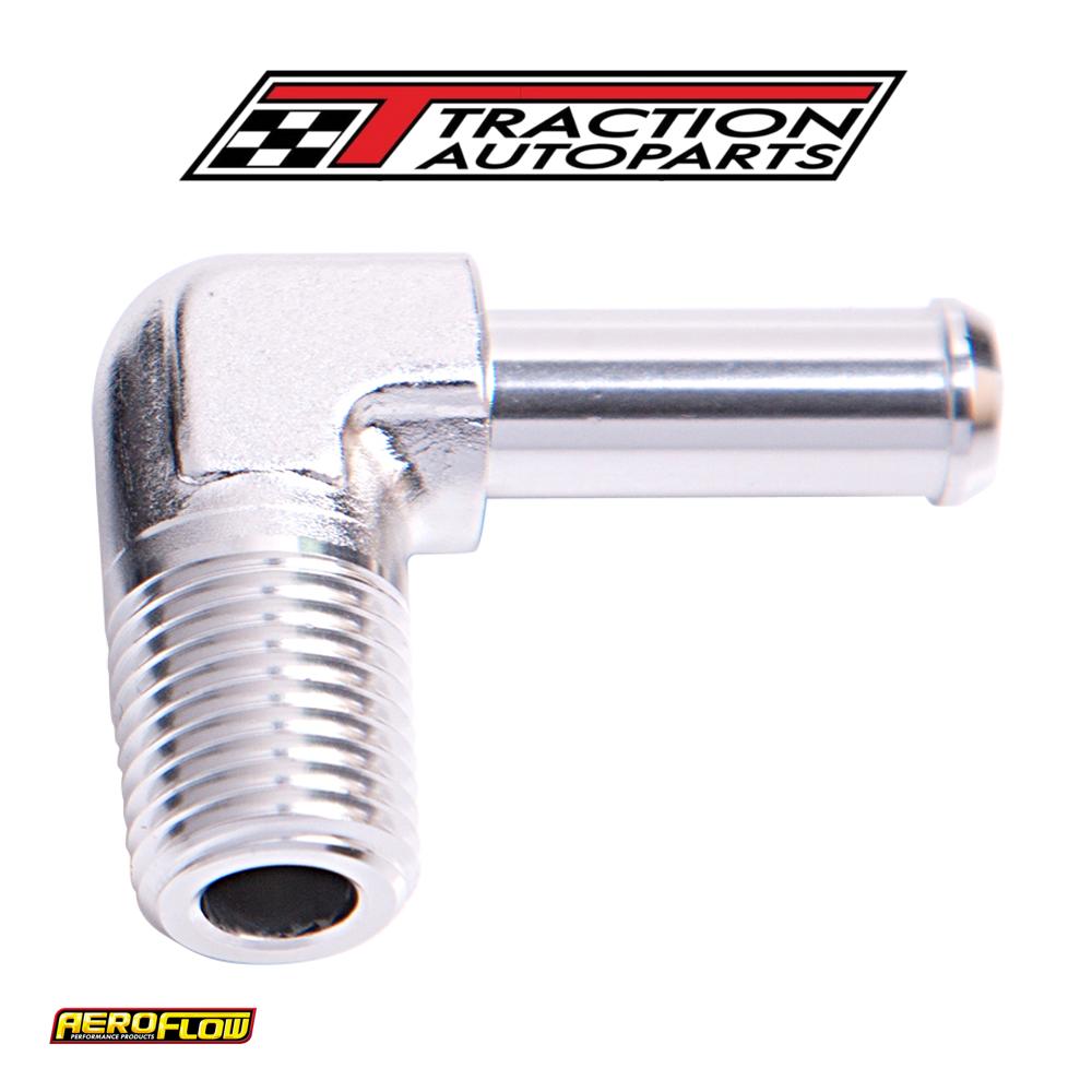 90 Deg 3/8" Npt To 3/8" Barb Silver Male To Male