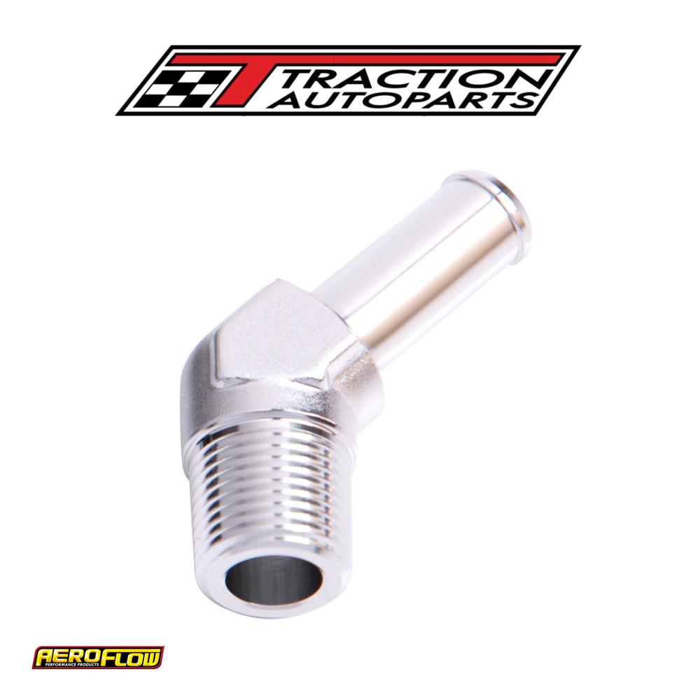 45 Deg 3/4" Npt To 3/4" Barb Silver 45 Deg Male To Male