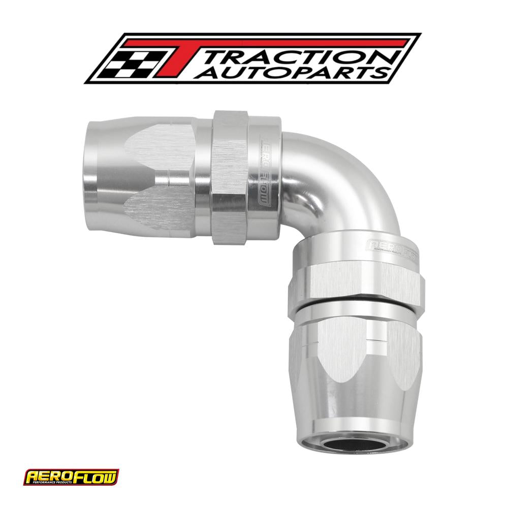 90 Deg -16 an To -16 an Cutter Full Flow Hose Ends Silver