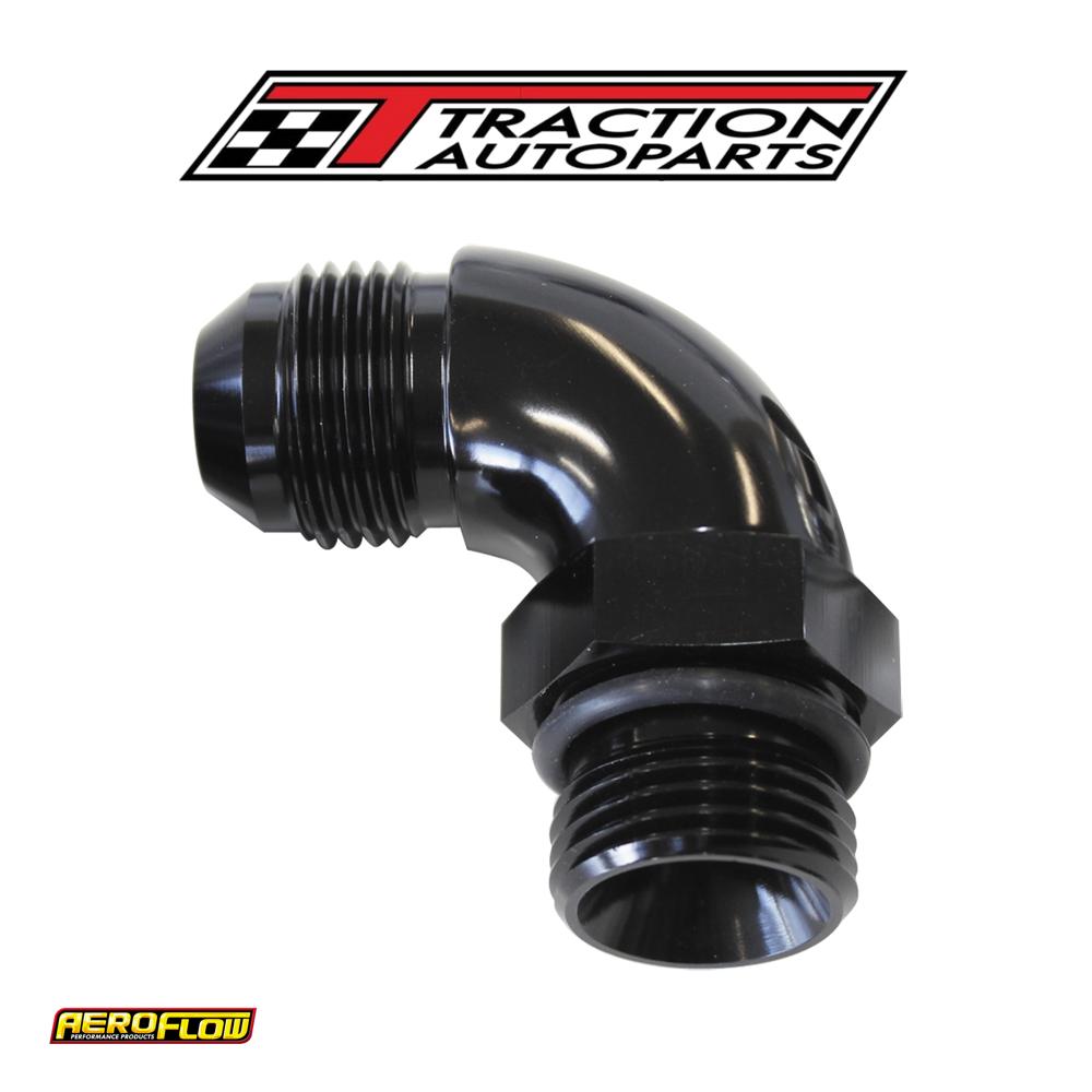 90 Deg -20 orb To -20 an Completwith Jam Nut And O-ring Black