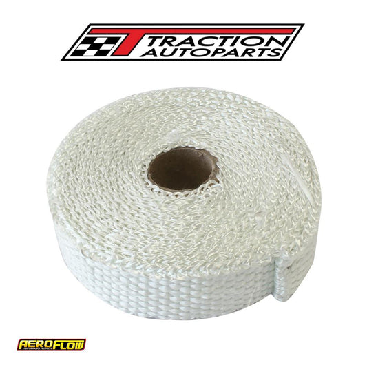 Exhaust Insulation Wrap 1"x 15 ft 15 Foot White Roll