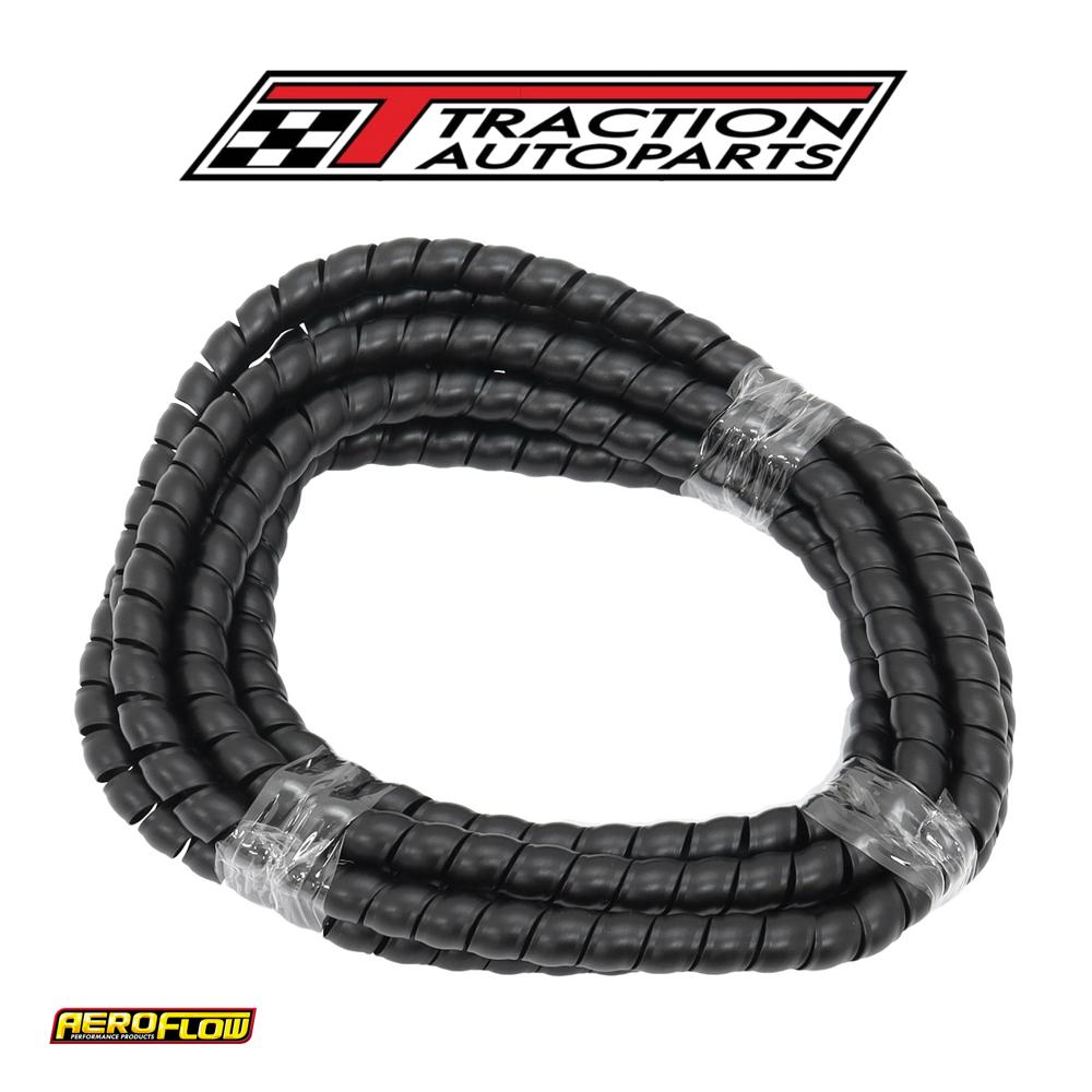 11.2 mm I.d Spiral Wrap Cover Braided Hose Wire 1 Meter Black Aeroflow - Af 91-9802