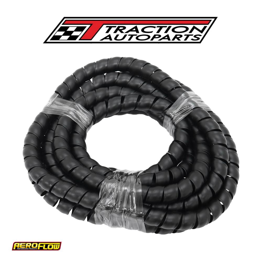 15.7 mm I.d Spiral Wrap Cover Braided Hose Wire 1 Meter Black Aeroflow - Af 91-9805