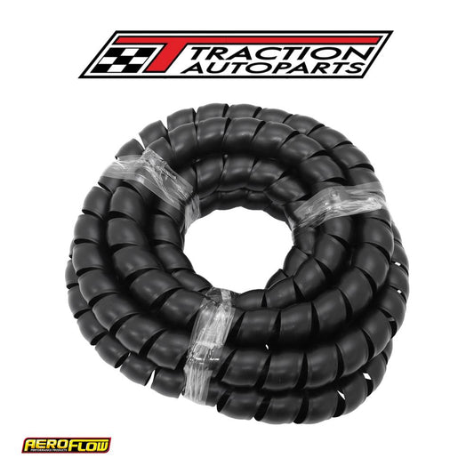30.5 mm I.d Spiral Wrap Cover Braided Hose Wire 1 Meter Black Aeroflow - Af 91-9810