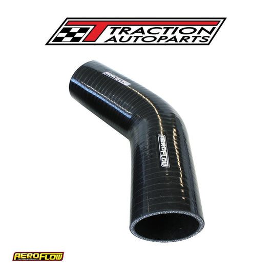 Silicone Hose 45 Deg; Black I.d 4.50" 114 mm, Wall 5.3 mm, 145 mm Long Af 9202-450