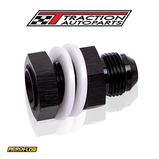 Fuel Cell Fitting -16 an Black Fuel Cell Bulkhead Fitt